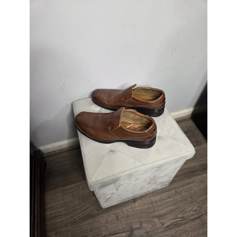Clarks Escalade Brown Leather Slip On Shoes Loafers Men's Size 11